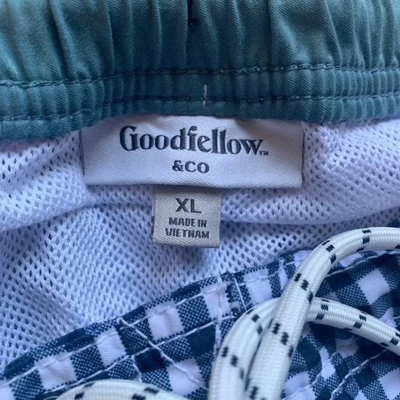 Goodfellow & Co Gingham Swim Board Shorts Navy Blue White XL - Picture 6 of 8
